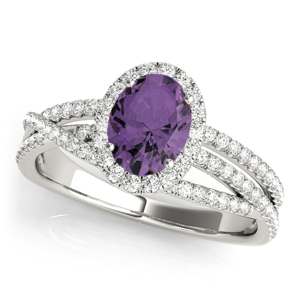 Sculpted Sidestone Oval Diamond Engagement Ring — 9K/18K Gold & Platinum