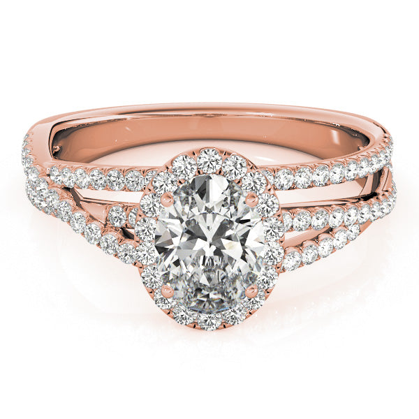 Sculpted Sidestone Oval Diamond Engagement Ring — 9K/18K Gold & Platinum