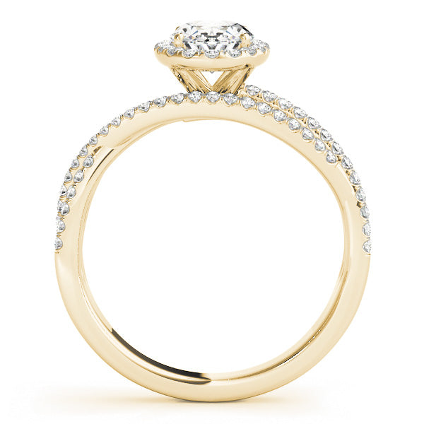 Sculpted Sidestone Oval Diamond Engagement Ring — 9K/18K Gold & Platinum