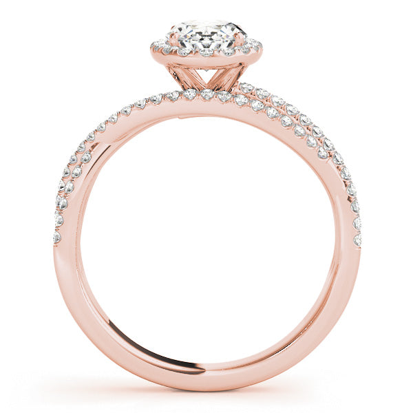 Sculpted Sidestone Oval Diamond Engagement Ring — 9K/18K Gold & Platinum