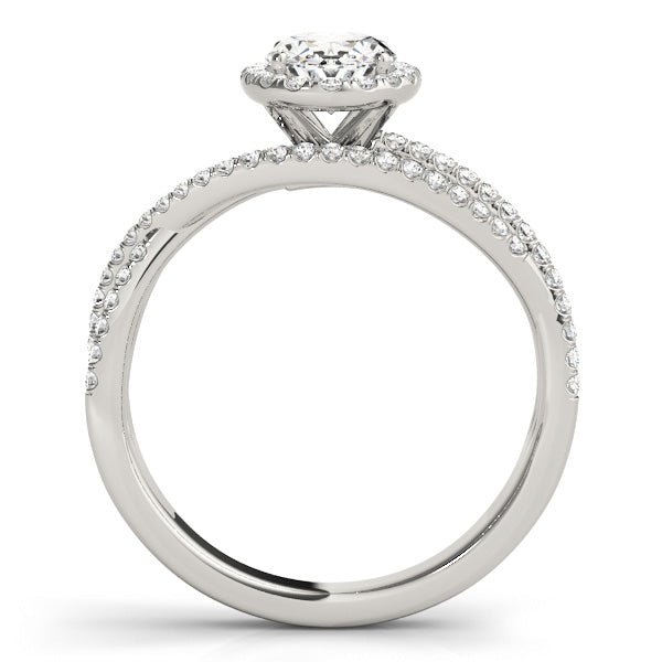 Sculpted Sidestone Oval Diamond Engagement Ring — 9K/18K Gold & Platinum