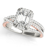 Adored Sidestone Emerald Diamond Engagement Ring — 9K/18K Gold & Platinum
