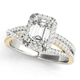Adored Sidestone Emerald Diamond Engagement Ring — 9K/18K Gold & Platinum