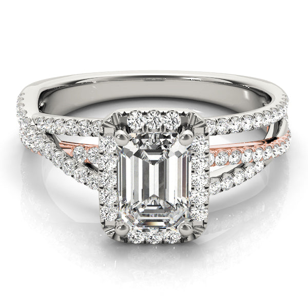 Adored Sidestone Emerald Diamond Engagement Ring — 9K/18K Gold & Platinum