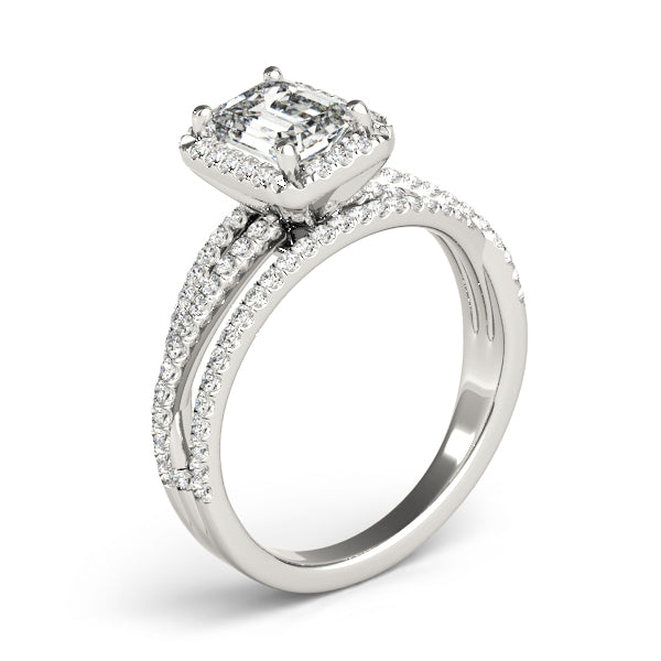 Adored Sidestone Emerald Diamond Engagement Ring — 9K/18K Gold & Platinum