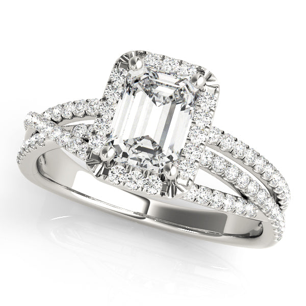 Adored Sidestone Emerald Diamond Engagement Ring — 9K/18K Gold & Platinum