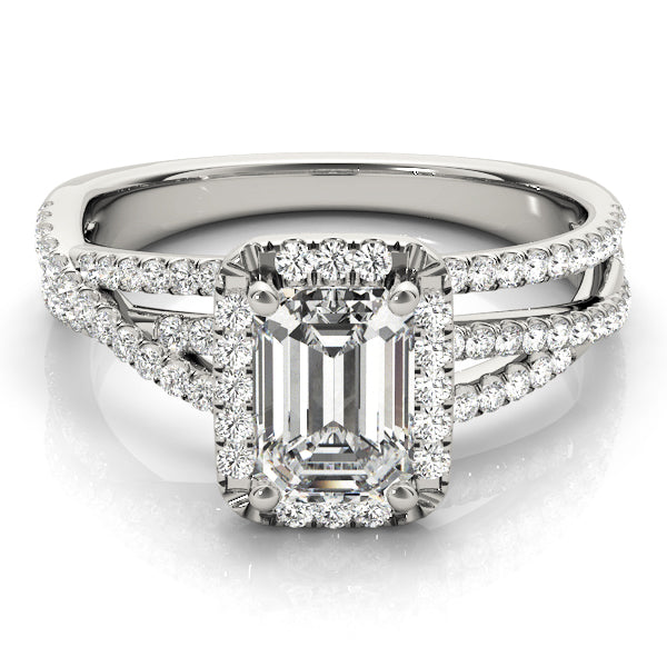 Adored Sidestone Emerald Diamond Engagement Ring — 9K/18K Gold & Platinum