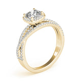 Couture Sidestone Cushion Diamond Engagement Ring — 9K/18K Gold & Platinum