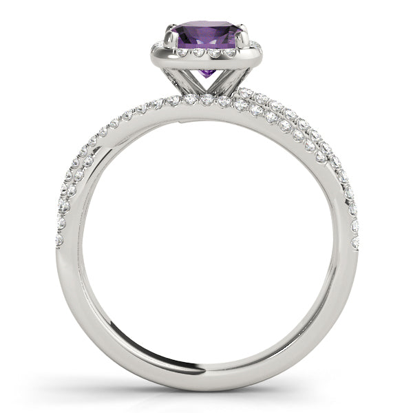Couture Sidestone Cushion Diamond Engagement Ring — 9K/18K Gold & Platinum