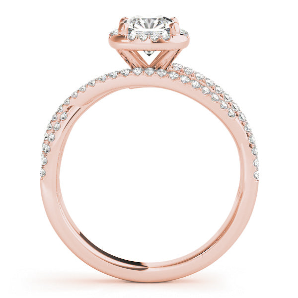 Couture Sidestone Cushion Diamond Engagement Ring — 9K/18K Gold & Platinum