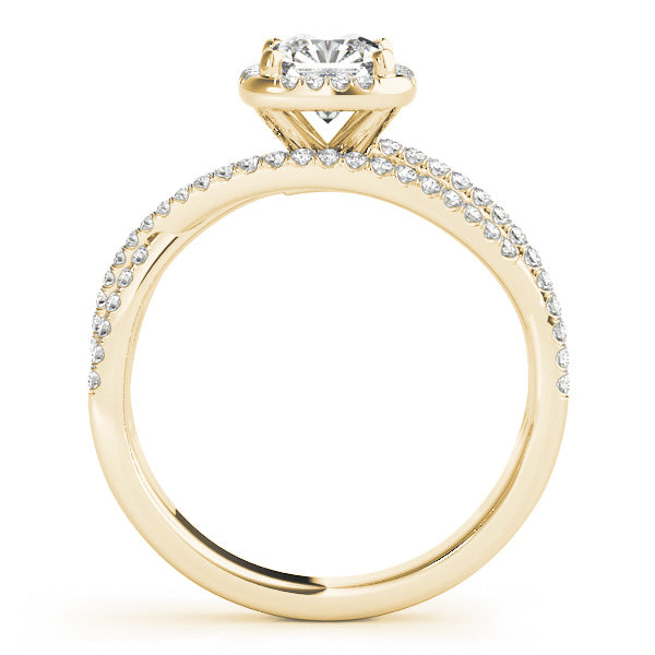 Couture Sidestone Cushion Diamond Engagement Ring — 9K/18K Gold & Platinum