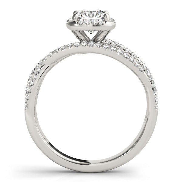 Couture Sidestone Cushion Diamond Engagement Ring — 9K/18K Gold & Platinum