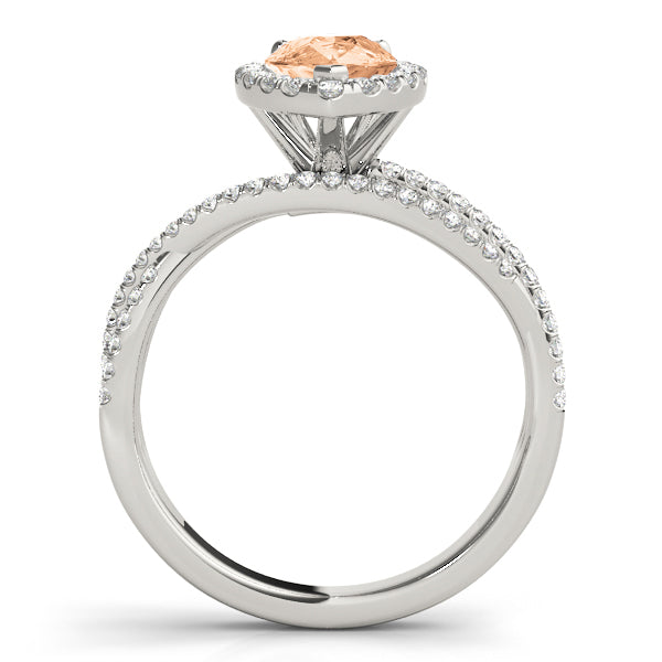 Romantic Sidestone Pear Diamond Engagement Ring — 9K/18K Gold & Platinum