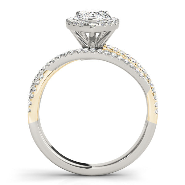 Romantic Sidestone Pear Diamond Engagement Ring — 9K/18K Gold & Platinum