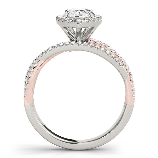 Romantic Sidestone Pear Diamond Engagement Ring — 9K/18K Gold & Platinum