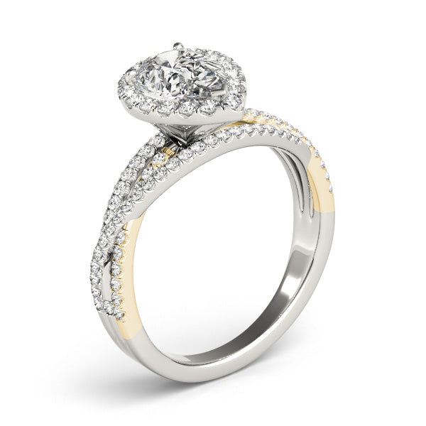 Romantic Sidestone Pear Diamond Engagement Ring — 9K/18K Gold & Platinum