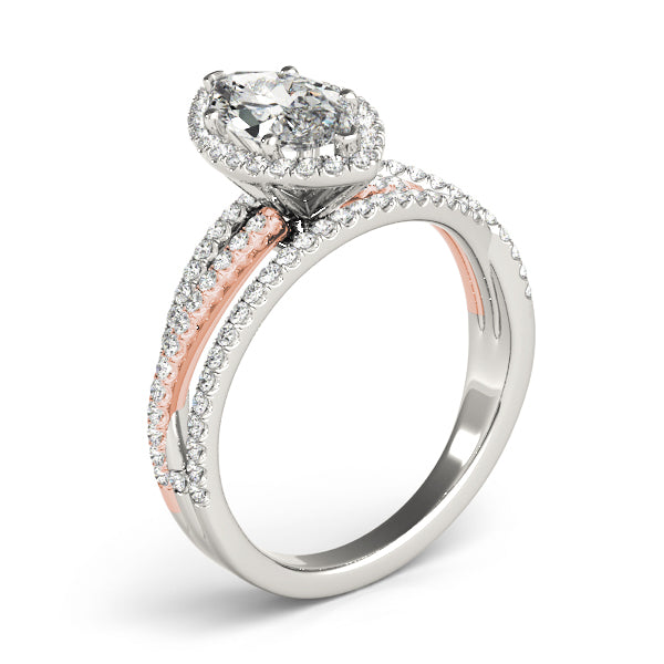 Resplendent Sidestone Marquise Diamond Engagement Ring — 9K/18K Gold & Platinum