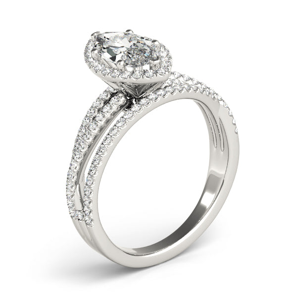 Resplendent Sidestone Marquise Diamond Engagement Ring — 9K/18K Gold & Platinum