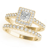 Crowned Sidestone Cushion Diamond Engagement Ring — 9K/18K Gold & Platinum