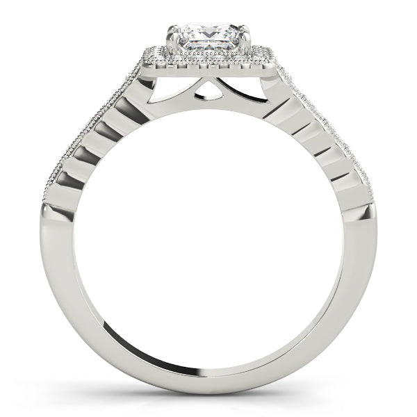 Crowned Sidestone Cushion Diamond Engagement Ring — 9K/18K Gold & Platinum
