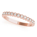 Milgrain Half Eternity Ring in Gold & Platinum