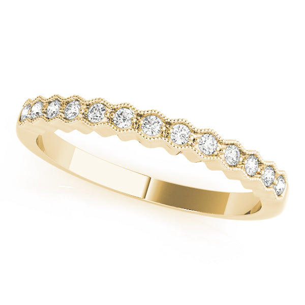 Milgrain Half Eternity Ring in Gold & Platinum