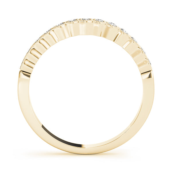 Milgrain Half Eternity Ring in Gold & Platinum