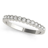 Milgrain Half Eternity Ring in Gold & Platinum