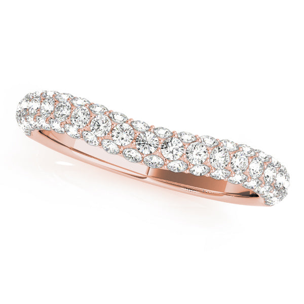 Pavã© Curved Half Eternity Ring in Gold & Platinum