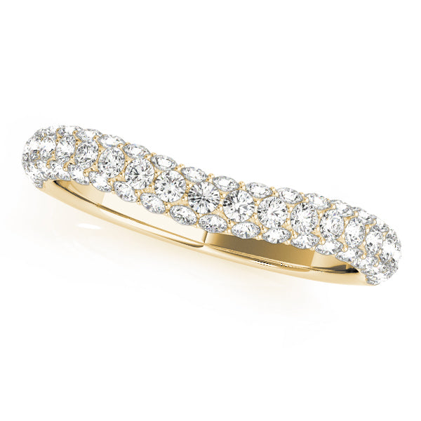 Pavã© Curved Half Eternity Ring in Gold & Platinum