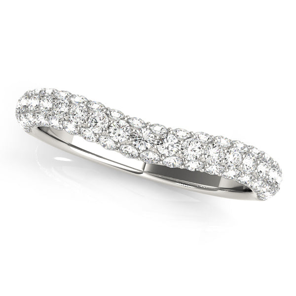 Pavã© Curved Half Eternity Ring in Gold & Platinum