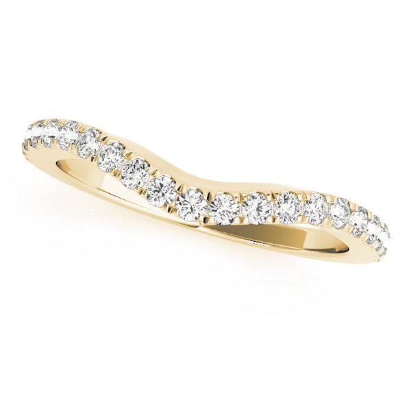 Split Prong Curved Half Eternity Ring in Gold & Platinum