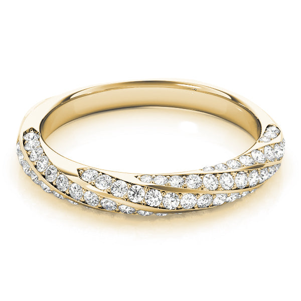 Twisting Diamond Half Eternity Ring in Gold & Platinum