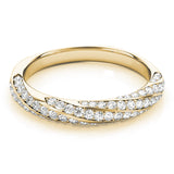 Twisting Diamond Half Eternity Ring in Gold & Platinum