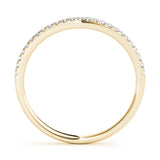 Split Prong Curved Half Eternity Ring in Gold & Platinum