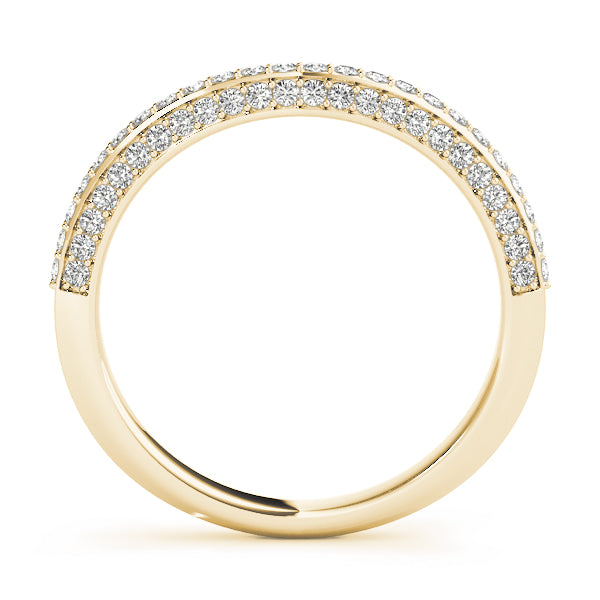 Multirow Pavã© Half Eternity Ring in Gold & Platinum