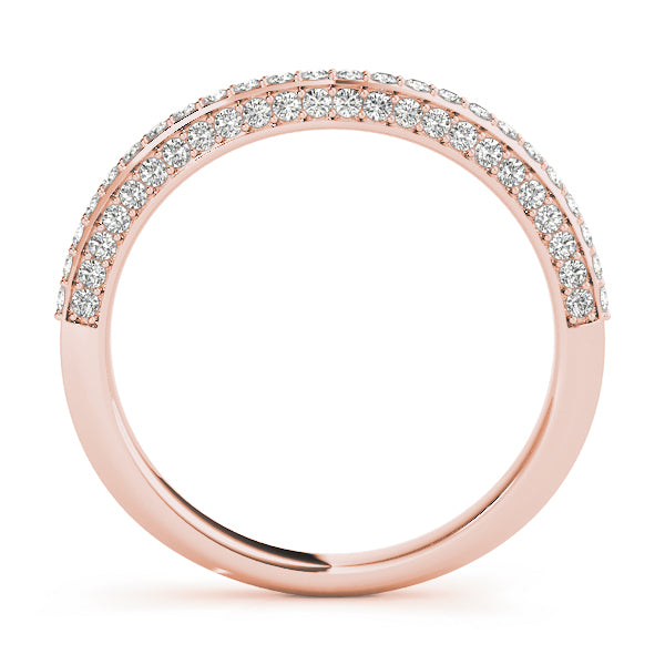 Multirow Pavã© Half Eternity Ring in Gold & Platinum