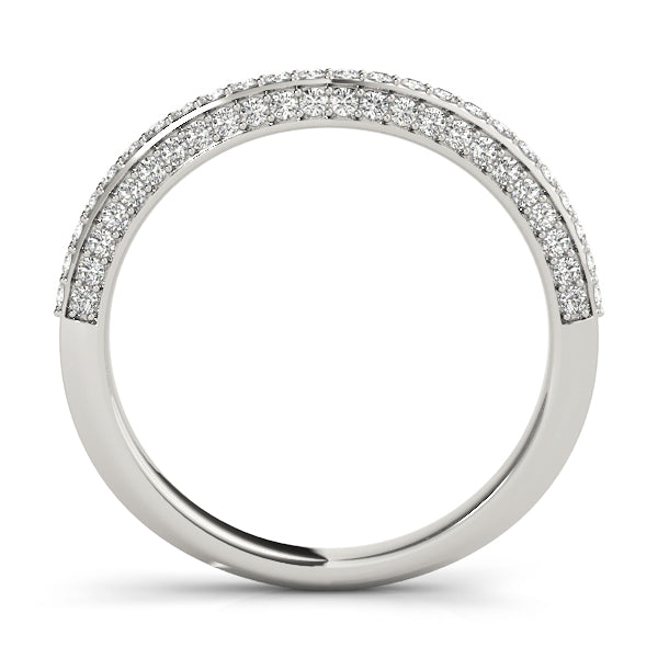 Multirow Pavã© Half Eternity Ring in Gold & Platinum
