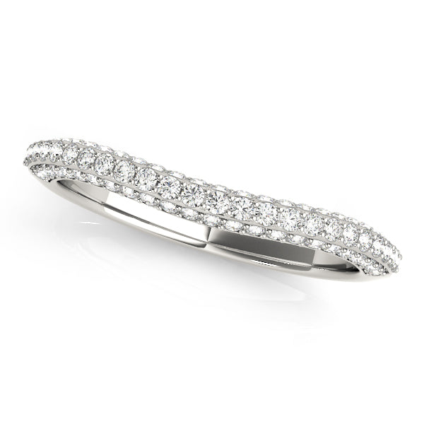 Multirow Pavã© Half Eternity Ring in Gold & Platinum