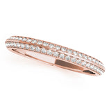 Double Row Pavã© Half Eternity Ring in Gold & Platinum
