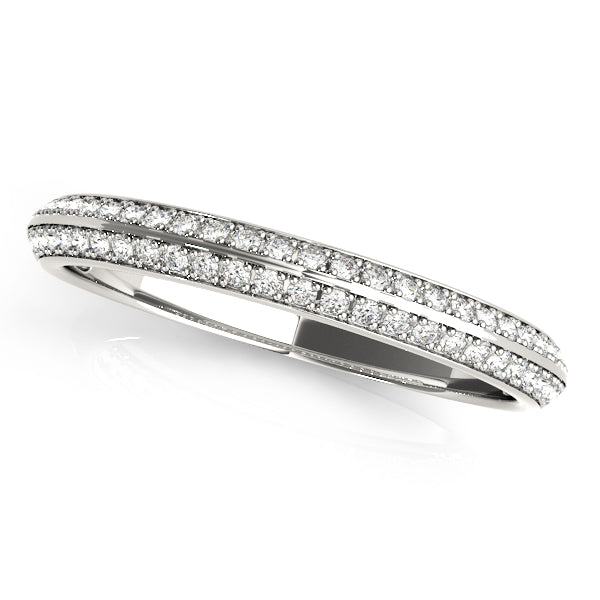 Double Row Pavã© Half Eternity Ring in Gold & Platinum