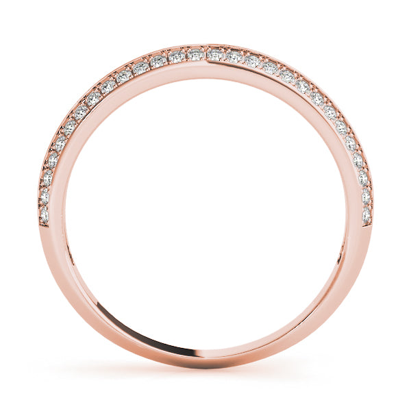 Double Row Pavã© Half Eternity Ring in Gold & Platinum