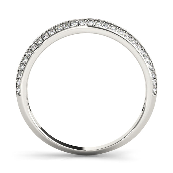 Double Row Pavã© Half Eternity Ring in Gold & Platinum