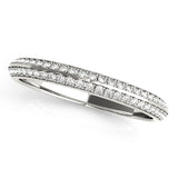 Double Row Pavã© Half Eternity Ring in Gold & Platinum