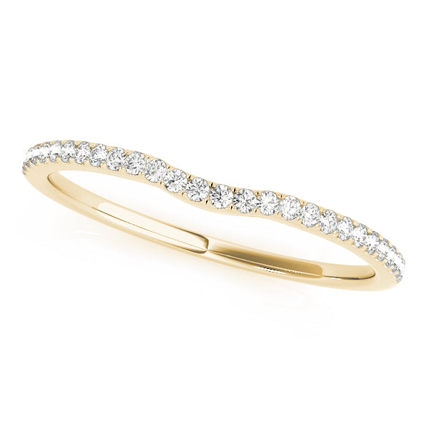 Split Prong Curved Half Eternity Ring in Gold & Platinum