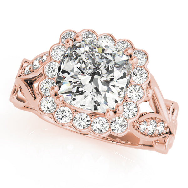 Cherished Sidestone Cushion Diamond Engagement Ring — 9K/18K Gold & Platinum