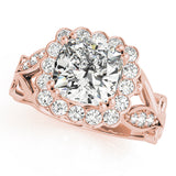 Cherished Sidestone Cushion Diamond Engagement Ring — 9K/18K Gold & Platinum