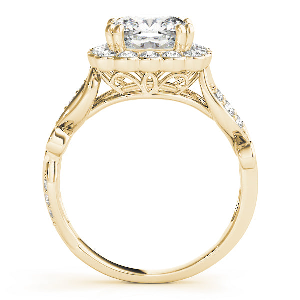 Cherished Sidestone Cushion Diamond Engagement Ring — 9K/18K Gold & Platinum