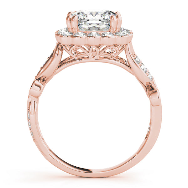 Cherished Sidestone Cushion Diamond Engagement Ring — 9K/18K Gold & Platinum