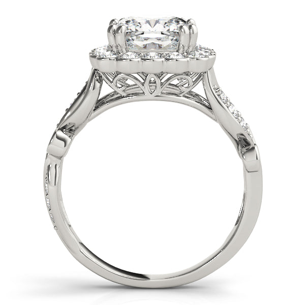 Cherished Sidestone Cushion Diamond Engagement Ring — 9K/18K Gold & Platinum